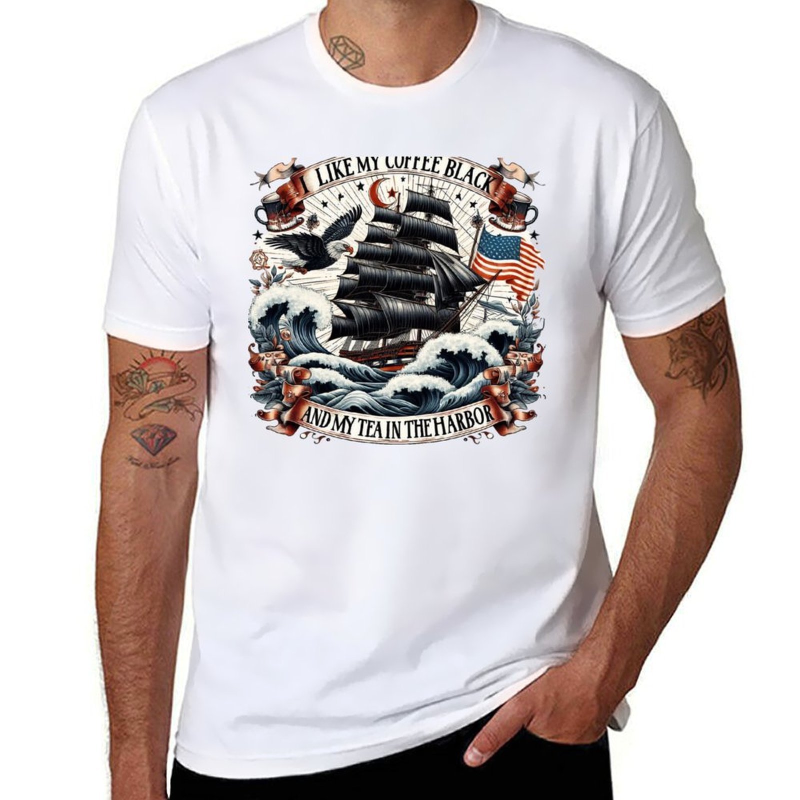 Coffee Tea Quotes Short - Camiseta con citas de historia divertida,