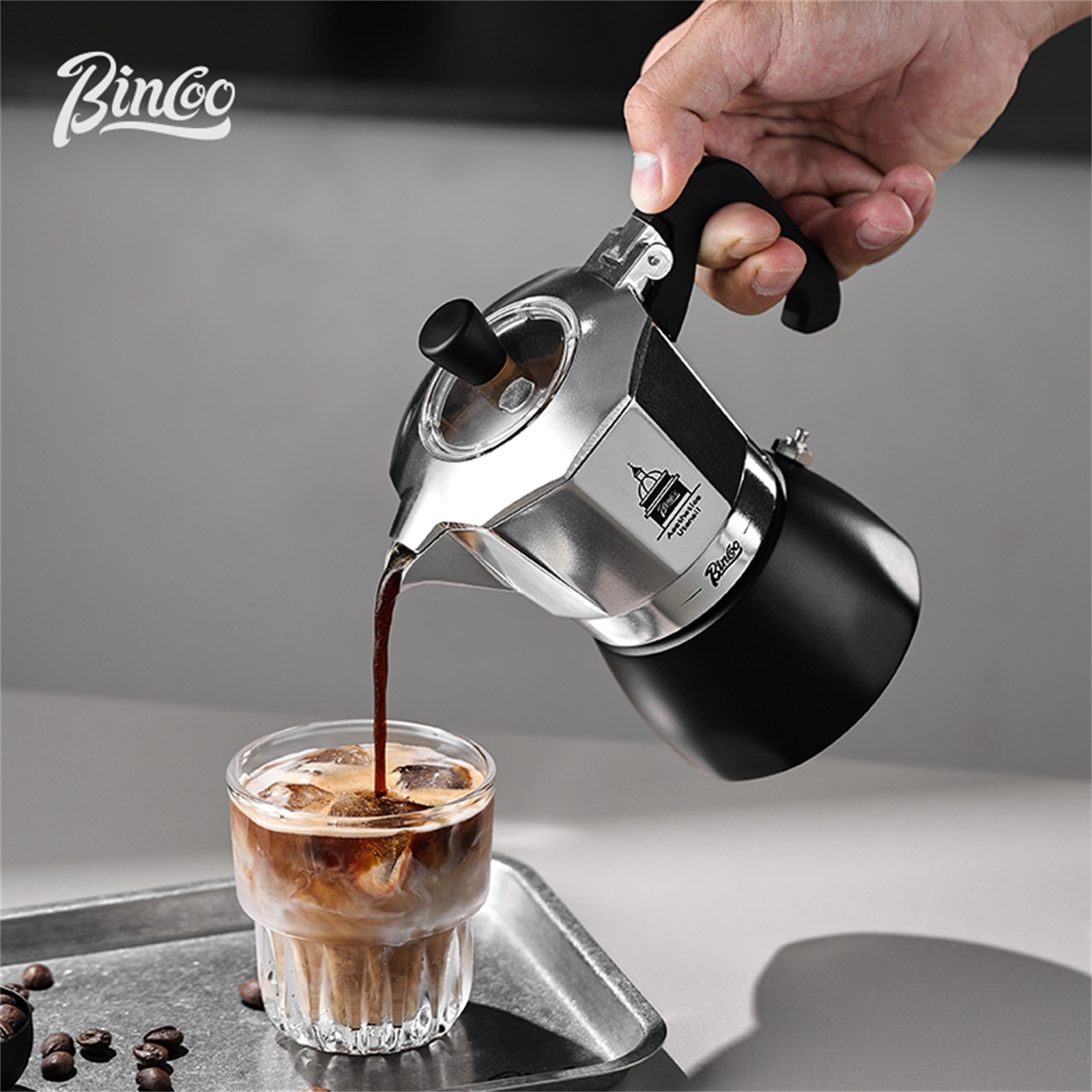 Coffee Tea Chocolate - BINCOO Olla Moka de doble válvula,