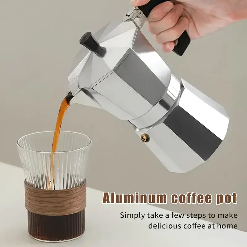 Coffee Tea Chocolate - Cafetera Moka Clásica de Aluminio de