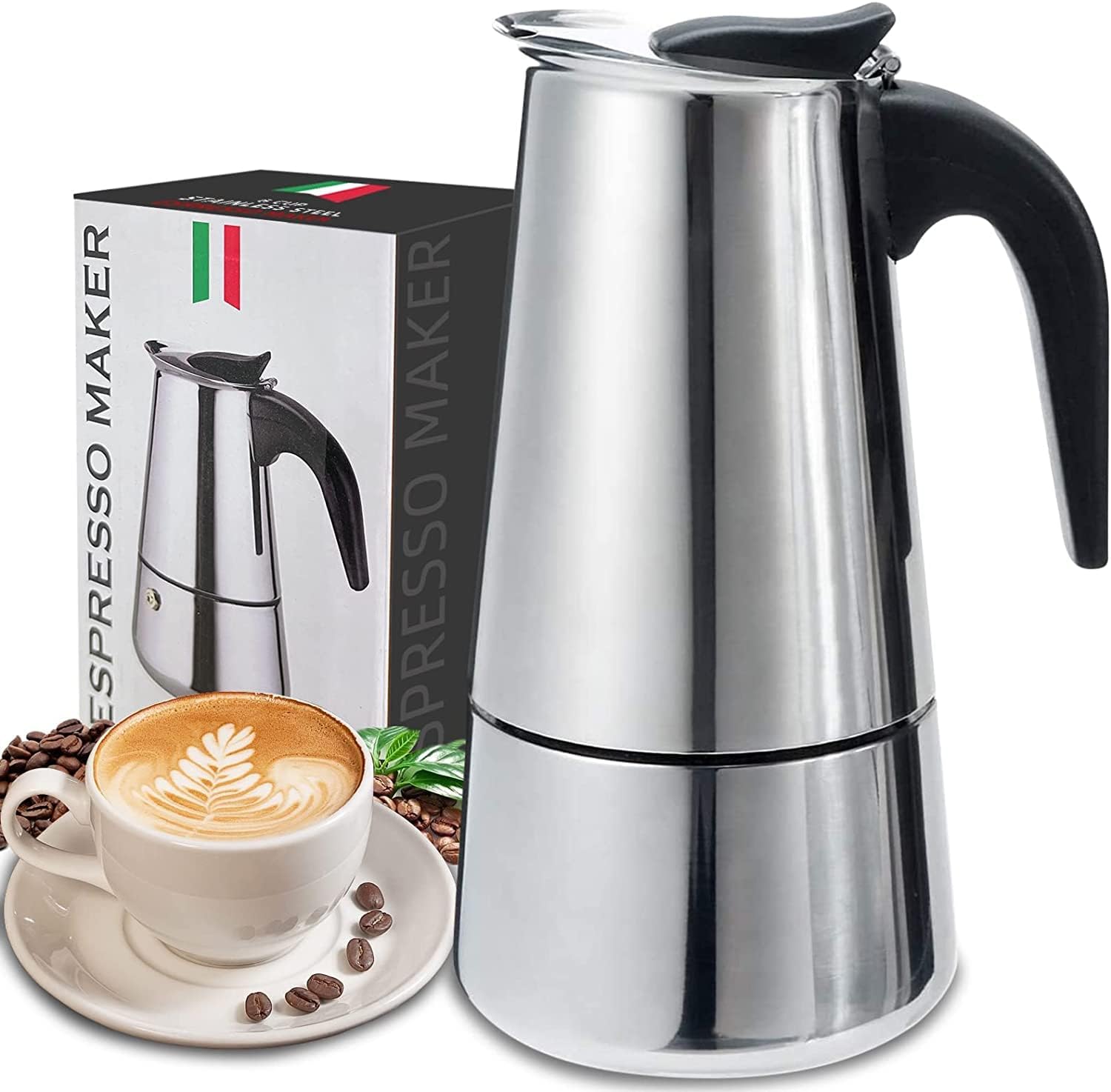 Coffee Tea Chocolate - 4/6/9 tazas Moka Pot Caffe Tazas