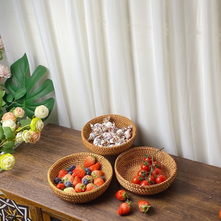 Coffee Tea Vietnam - Cesta de Mimbre Vietnamita para Frutas,