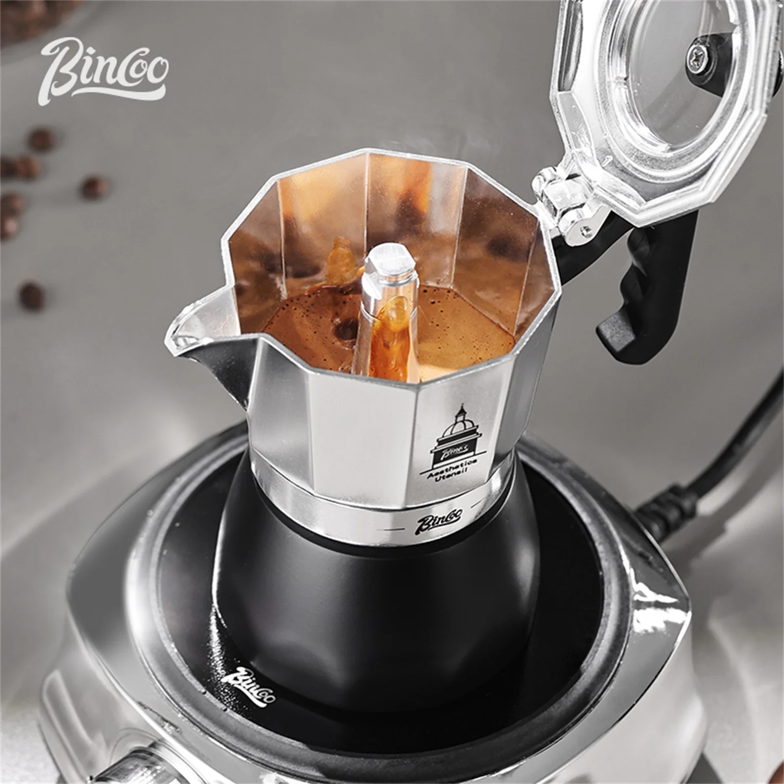 BINCOO Olla Moka de doble válv - Coffee Tea Chocolate reseña y precio