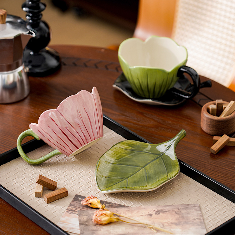 Juego de platos y tazas de caf - Coffee Leaves Tea reseña y precio