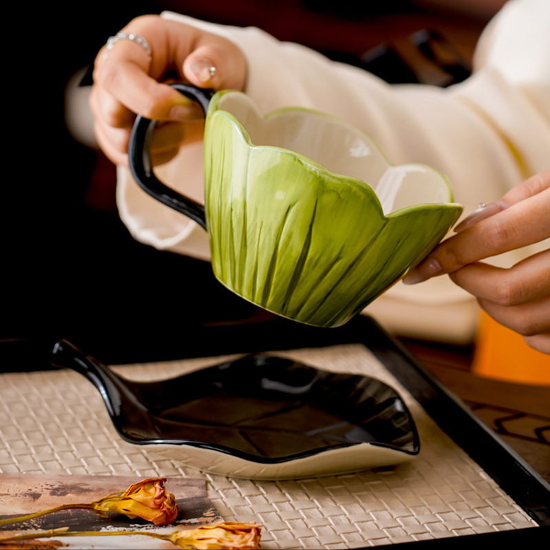 Juego de platos y tazas de caf - Coffee Leaves Tea reseña y precio