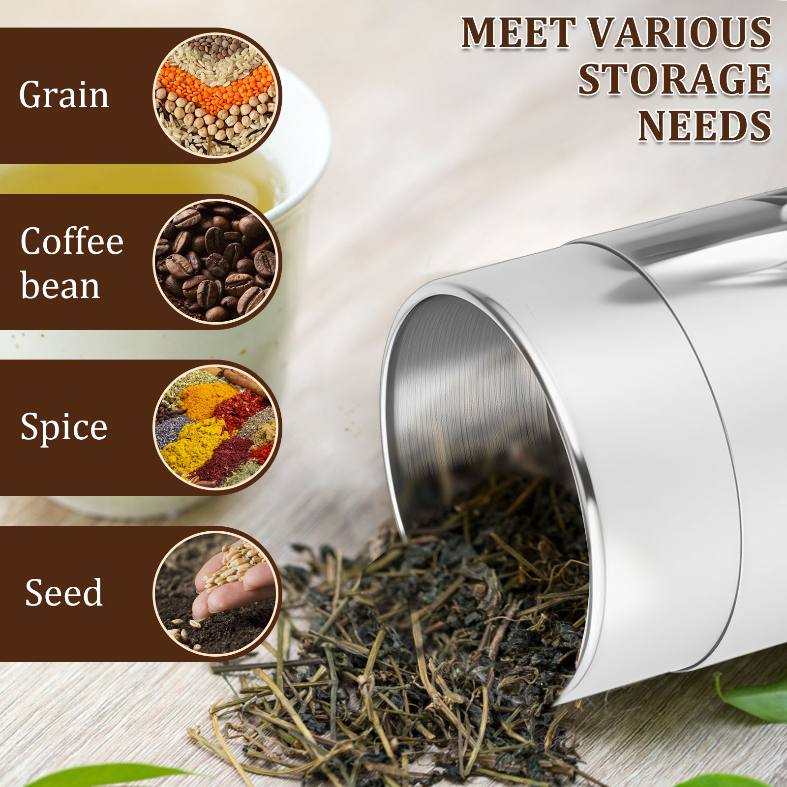 Latas de hojas de té de acero  - Coffee Leaves Tea reseña y precio